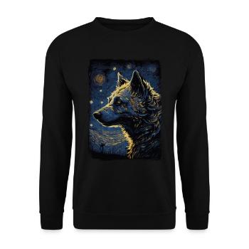 Hyäne Starry Night - Unisex Pullover - Schwarz - Vorne - Alina (178cm) & Michal (187cm)