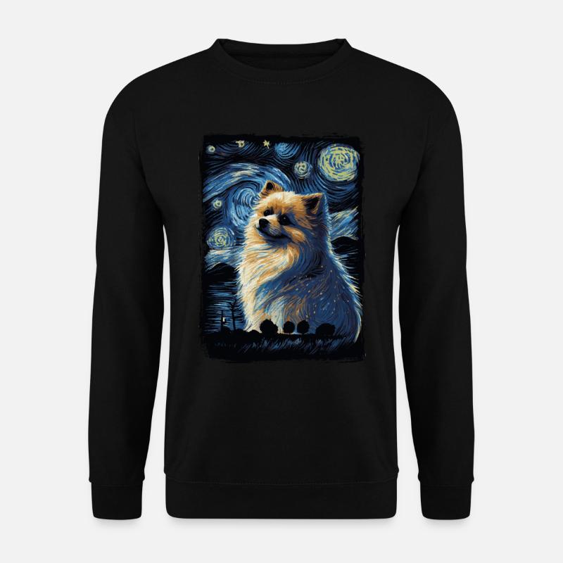 Pomeranian Starry Night - Unisex Sweatshirt - black