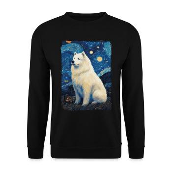 Samoyed Starry Night - Unisex Sweatshirt - black - Front - Alina (178cm) & Michal (187cm)