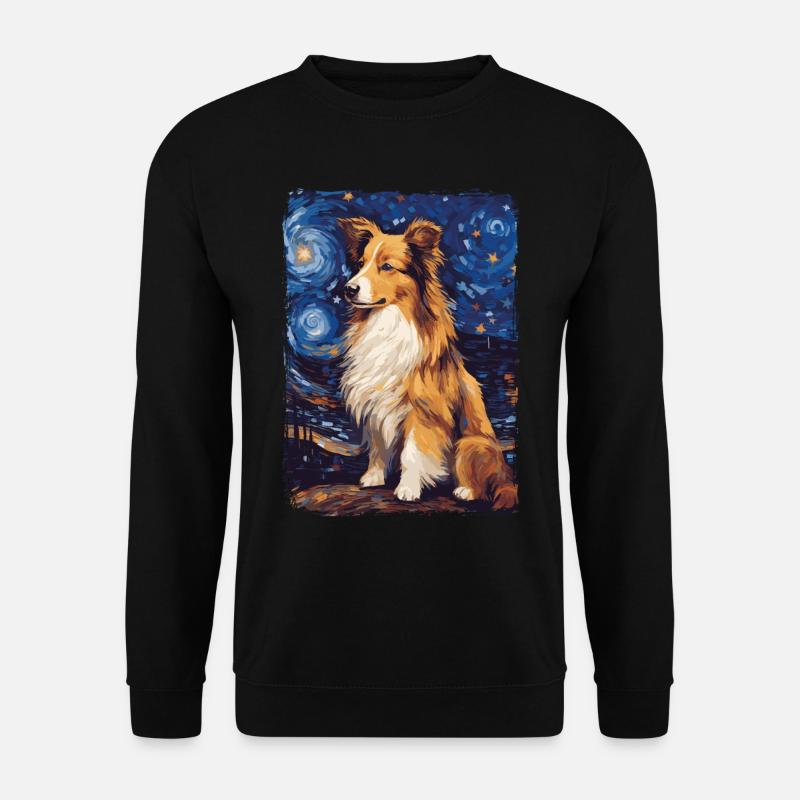 Shetland Shepherd Starry Night - Unisex Sweatshirt - black