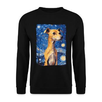 Lévrier italien Nuit étoilée - Sweat-shirt Unisexe - noir - Devant - Alina (178cm) & Michal (187cm)
