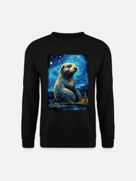 Loutre Nuit étoilée - Sweat-shirt Unisexe - noir