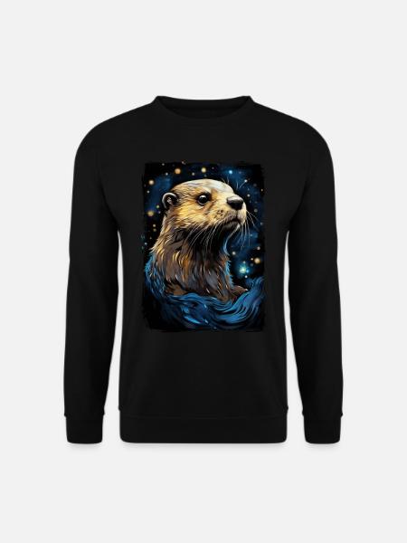Loutre Nuit étoilée - Sweat-shirt Unisexe - noir