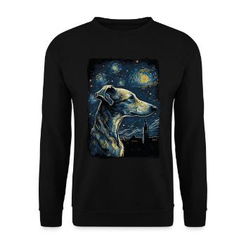 Galgo Español Starry Night - Unisex Sweatshirt - black - Front - Alina (178cm) & Michal (187cm)