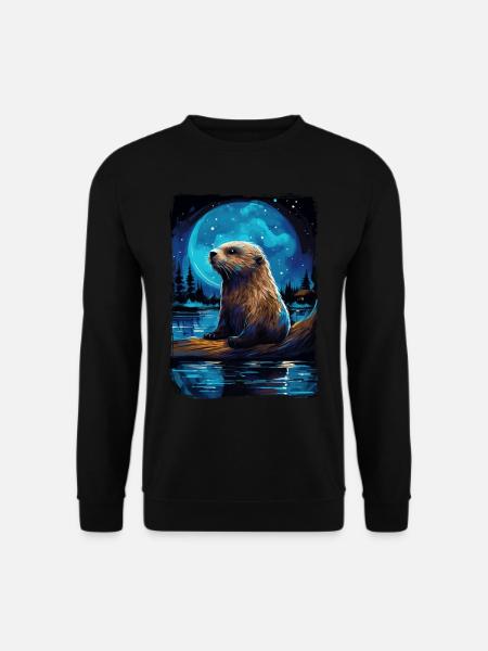 Loutre Nuit étoilée - Sweat-shirt Unisexe - noir