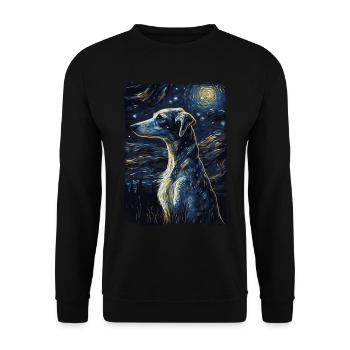 Galgo Espanol Starry Night - Unisex Pullover - Schwarz - Vorne - Alina (178cm) & Michal (187cm)