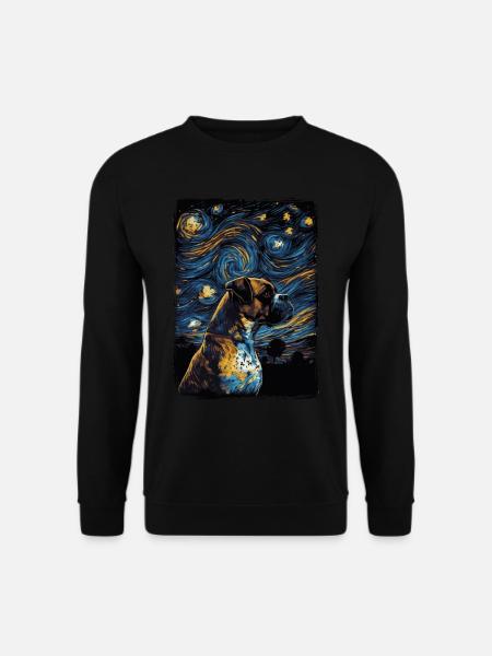 Boxerhund Starry Night - Unisex Pullover - Schwarz