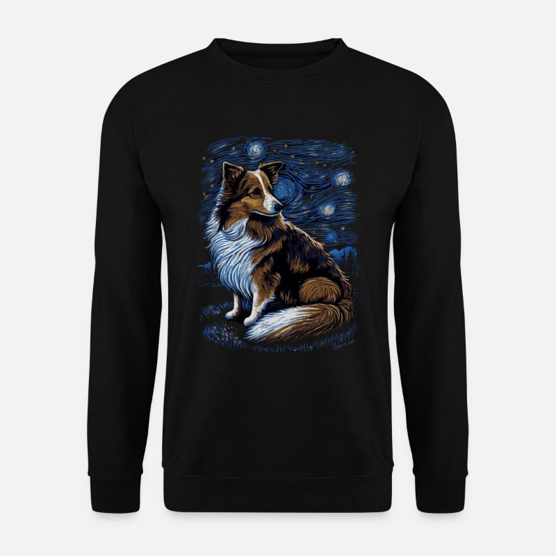 Shetland Shepherd Starry Night - Unisex Sweatshirt - black