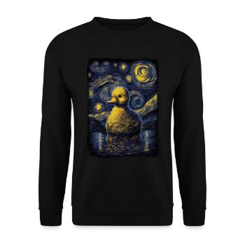 Rubber Duck Starry Night - Unisex Sweatshirt - black - Front - Alina (178cm) & Michal (187cm)