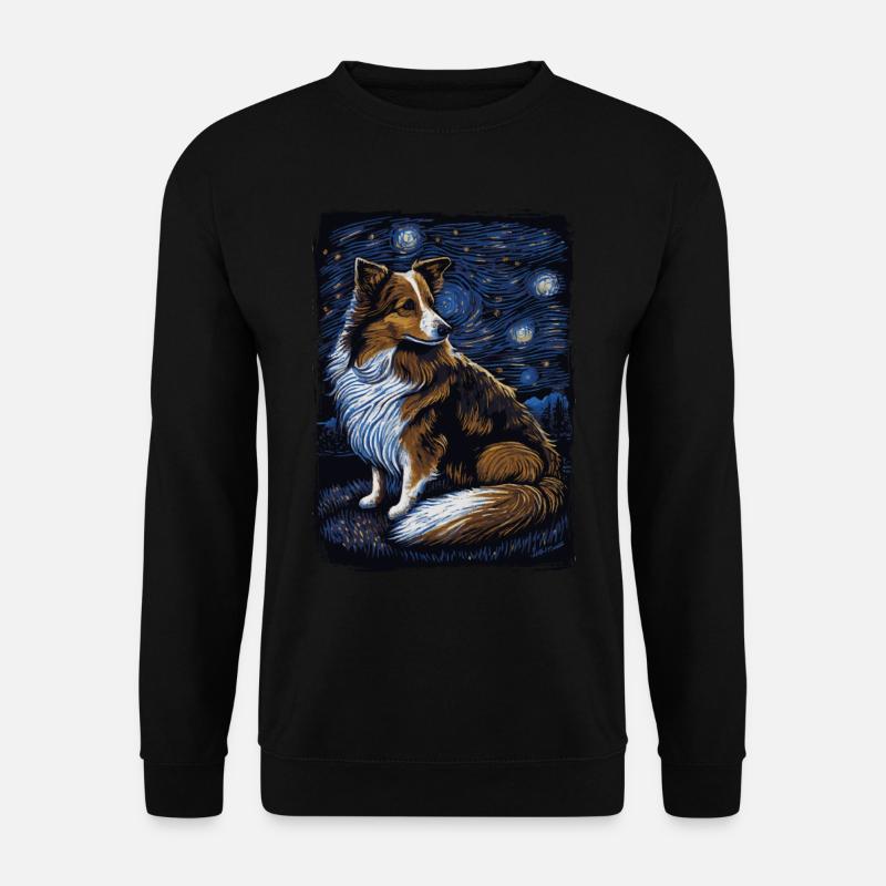 Shetland Shepherd Starry Night - Unisex Sweatshirt - black