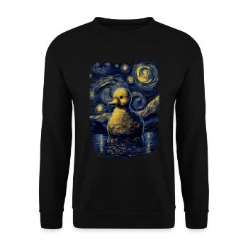Rubber Duck Starry Night - Unisex Sweatshirt - black - Front - Alina (178cm) & Michal (187cm)