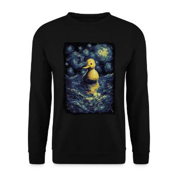 Rubber Duck Starry Night - Unisex Sweatshirt - black - Front - Alina (178cm) & Michal (187cm)