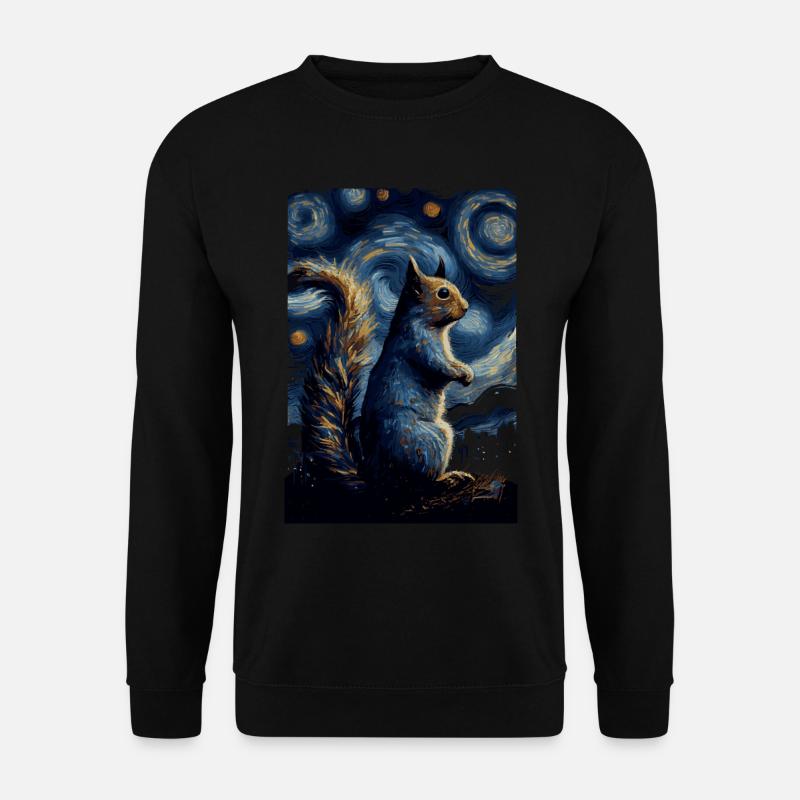 Squirrel Starry Night - Unisex Sweatshirt - black