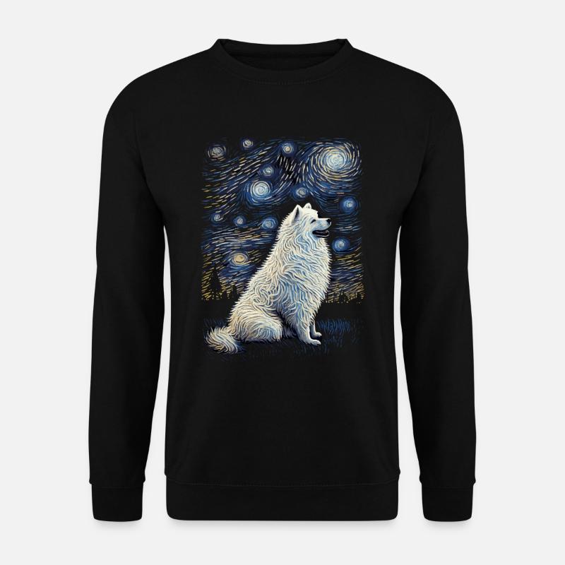 Samoyed Starry Night - Unisex Pullover - Schwarz