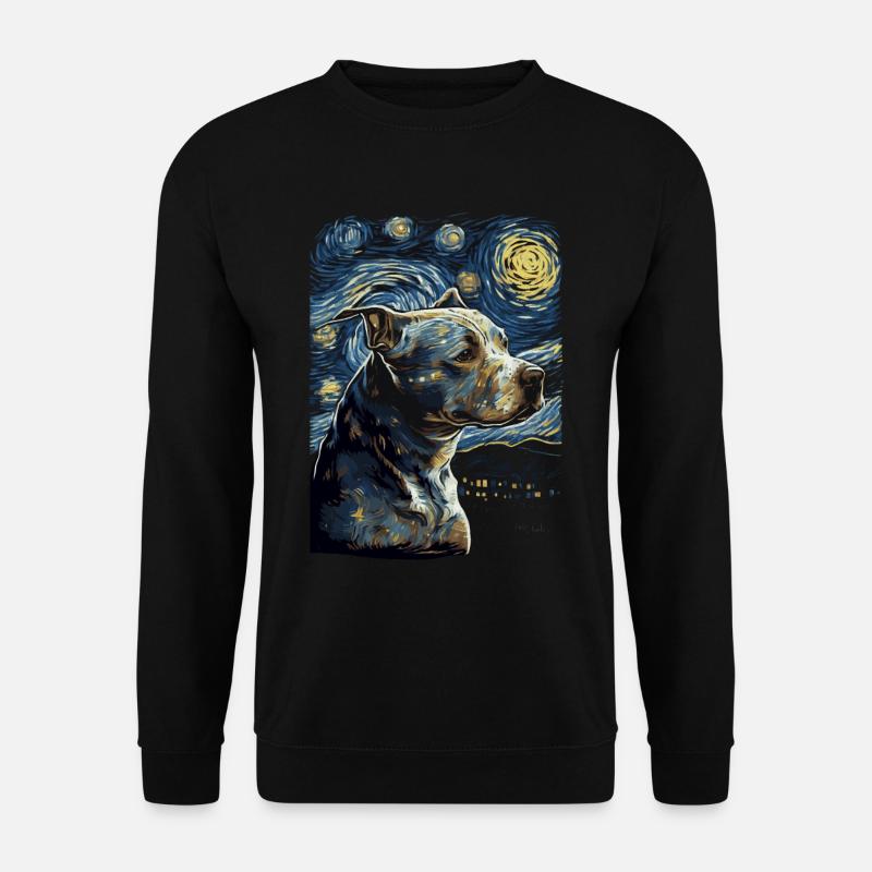 Pitbull Chien Nuit Étoilée - Sweat-shirt Unisexe - noir