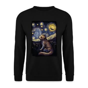 Otter Starry Night - Unisex Pullover - Schwarz - Vorne - Alina (178cm) & Michal (187cm)