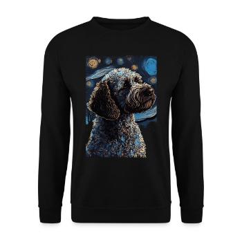 Lagotto Romagnolo Nuit étoilée - Sweat-shirt Unisexe - noir - Devant - Alina (178cm) & Michal (187cm)