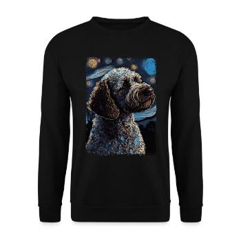 Lagotto Romagnolo Nuit étoilée - Sweat-shirt Unisexe - noir - Devant - Alina (178cm) & Michal (187cm)