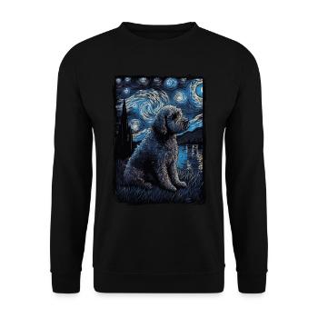Lagotto Romagnolo Nuit étoilée - Sweat-shirt Unisexe - noir - Devant - Alina (178cm) & Michal (187cm)