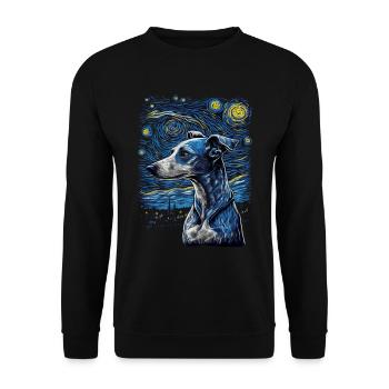 Lévrier italien Nuit étoilée - Sweat-shirt Unisexe - noir - Devant - Alina (178cm) & Michal (187cm)