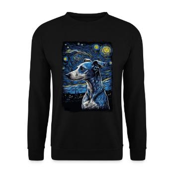 Lévrier italien Nuit étoilée - Sweat-shirt Unisexe - noir - Devant - Alina (178cm) & Michal (187cm)
