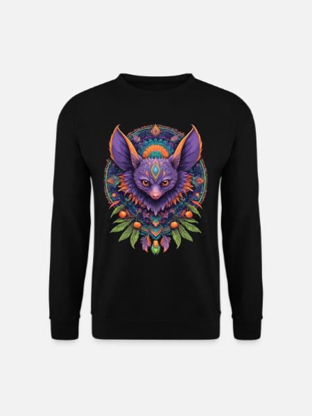 Bat Spiritual Mandala Design - Unisex Sweatshirt - black