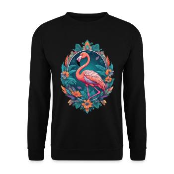 Flamingo Dream Catcher Feather Headdress Mandala Design - Unisex Sweatshirt - black - Front - Alina (178cm) & Michal (187cm)