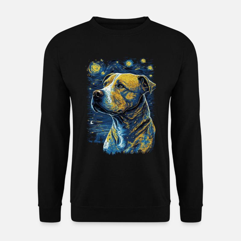 Pitbull Chien Nuit Étoilée - Sweat-shirt Unisexe - noir