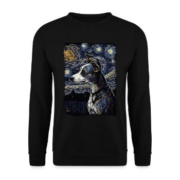 Lévrier italien Nuit étoilée - Sweat-shirt Unisexe - noir - Devant - Alina (178cm) & Michal (187cm)