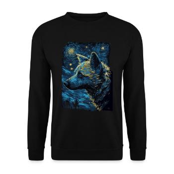 Hyäne Starry Night - Unisex Pullover - Schwarz - Vorne - Alina (178cm) & Michal (187cm)