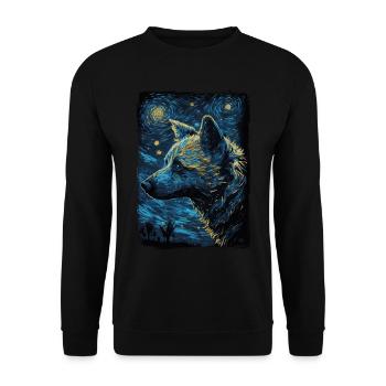 Hyäne Starry Night - Unisex Pullover - Schwarz - Vorne - Alina (178cm) & Michal (187cm)