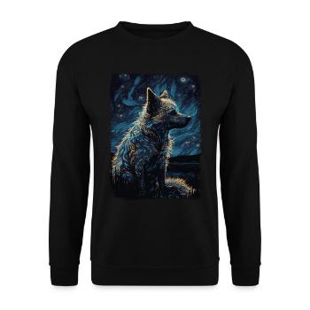 Hyäne Starry Night - Unisex Pullover - Schwarz - Vorne - Alina (178cm) & Michal (187cm)
