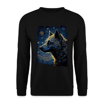 Hyène Nuit étoilée - Sweat-shirt Unisexe - noir - Devant - Alina (178cm) & Michal (187cm)