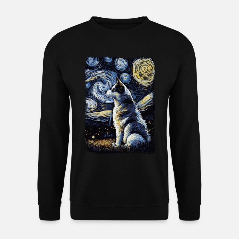 Husky Starry Night - Unisex Sweatshirt - black