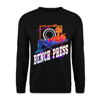 Bench Press Weightlifting Weight Training Fitness Strong - Unisex Sweatshirt - black - Front - Alina (178cm) & Michal (187cm)