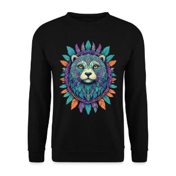 Sceau spirituel Mandala avec attrape-rêves - Sweat-shirt Unisexe - noir - Devant - Alina (178cm) & Michal (187cm)