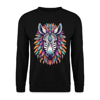 Zebra Mandala Dream Catcher Design - Sweat-shirt Unisexe - noir - Devant - Alina (178cm) & Michal (187cm)