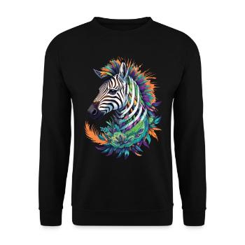 Zebra Spiritual Mandala Dream Catcher Design - Unisex Sweatshirt - black - Front - Alina (178cm) & Michal (187cm)
