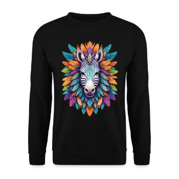 Zebra Mandala Dream Catcher Design In Bohemian Style - Unisex Sweatshirt - black - Front - Alina (178cm) & Michal (187cm)