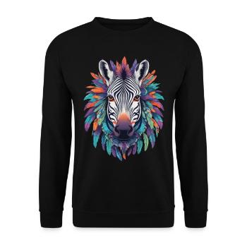 Zebra Mandala Design In Bohemian Style - Unisex Sweatshirt - black - Front - Alina (178cm) & Michal (187cm)