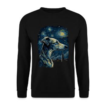 Galgo Español Starry Night - Unisex Sweatshirt - black - Front - Alina (178cm) & Michal (187cm)