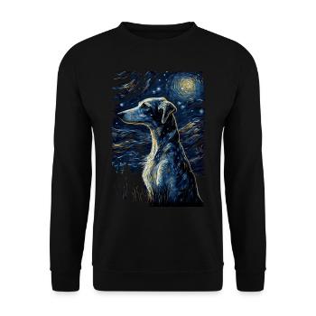 Galgo Espanol Starry Night - Unisex Pullover - Schwarz - Vorne - Alina (178cm) & Michal (187cm)