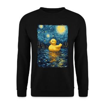 Rubber Duck Starry Night - Unisex Sweatshirt - black - Front - Alina (178cm) & Michal (187cm)