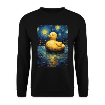 Rubber Duck Starry Night - Unisex Sweatshirt - black - Front - Alina (178cm) & Michal (187cm)