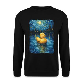Rubber Duck Starry Night - Unisex Sweatshirt - black - Front - Alina (178cm) & Michal (187cm)