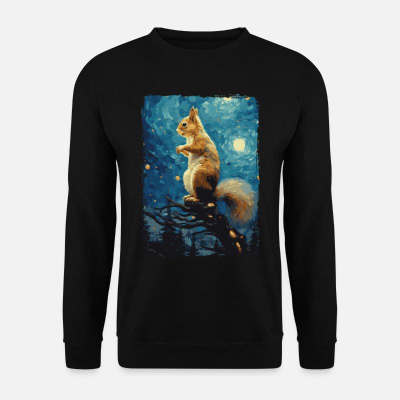 Squirrel Starry Night - Unisex Sweatshirt - black