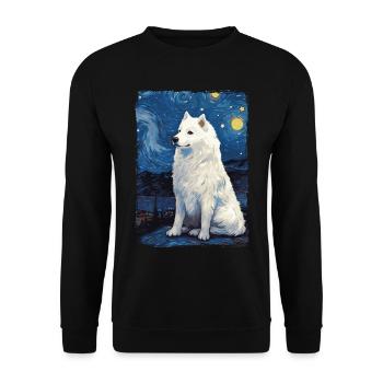 Samoyed Starry Night - Unisex Sweatshirt - black - Front - Alina (178cm) & Michal (187cm)