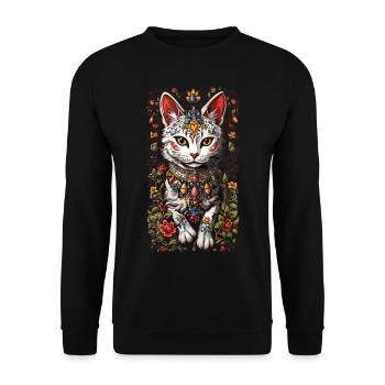 Mexikanische Katze Niedliche Katzen Dame Besitzer - Unisex Pullover - Schwarz - Vorne - Alina (178cm) & Michal (187cm)