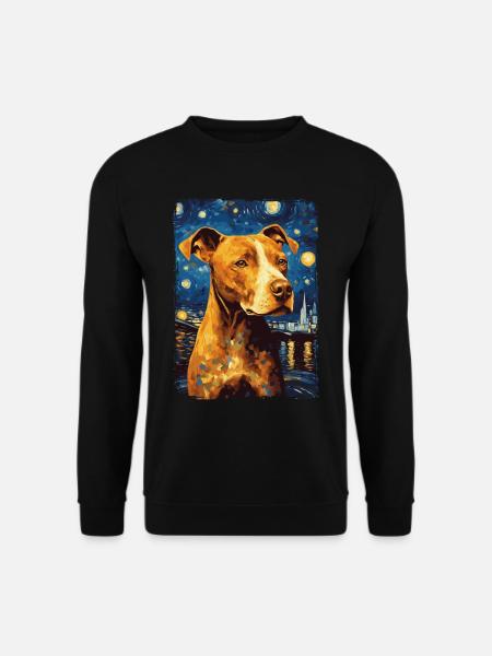 Pitbull Chien Nuit Étoilée - Sweat-shirt Unisexe - noir