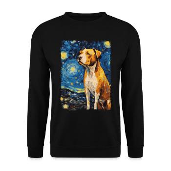 Pitbull Dog Starry Night - Unisex Sweatshirt - black - Front - Alina (178cm) & Michal (187cm)